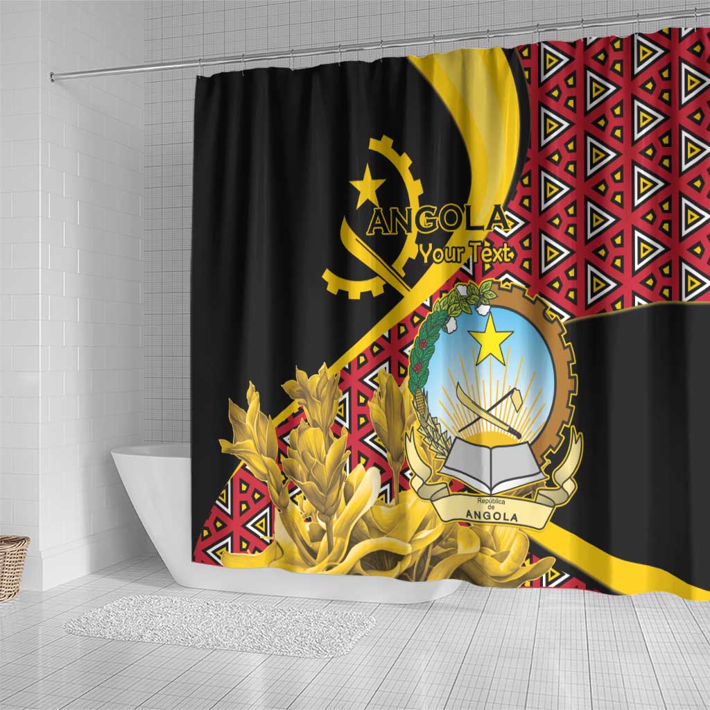 Personalized República de Angola Shower Curtain Coat Of Arms With Map