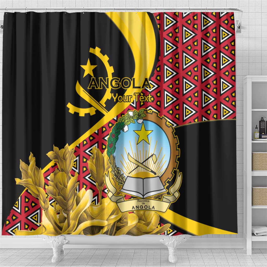 Personalized República de Angola Shower Curtain Coat Of Arms With Map