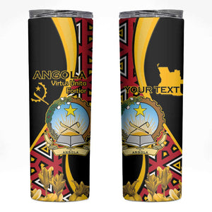 Personalized República de Angola Skinny Tumbler Coat Of Arms With Map