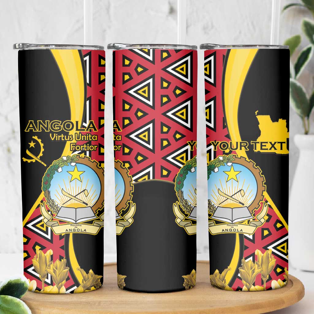 Personalized República de Angola Skinny Tumbler Coat Of Arms With Map