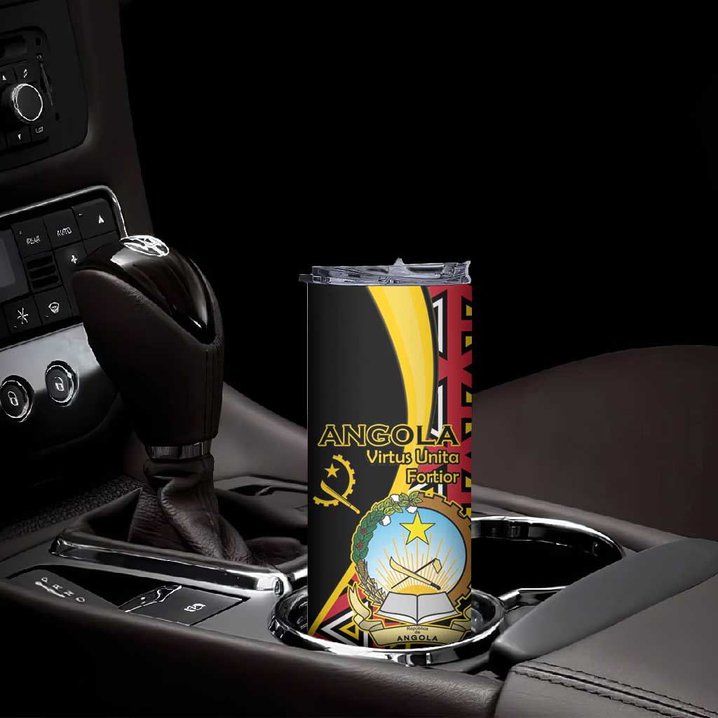 Personalized República de Angola Skinny Tumbler Coat Of Arms With Map