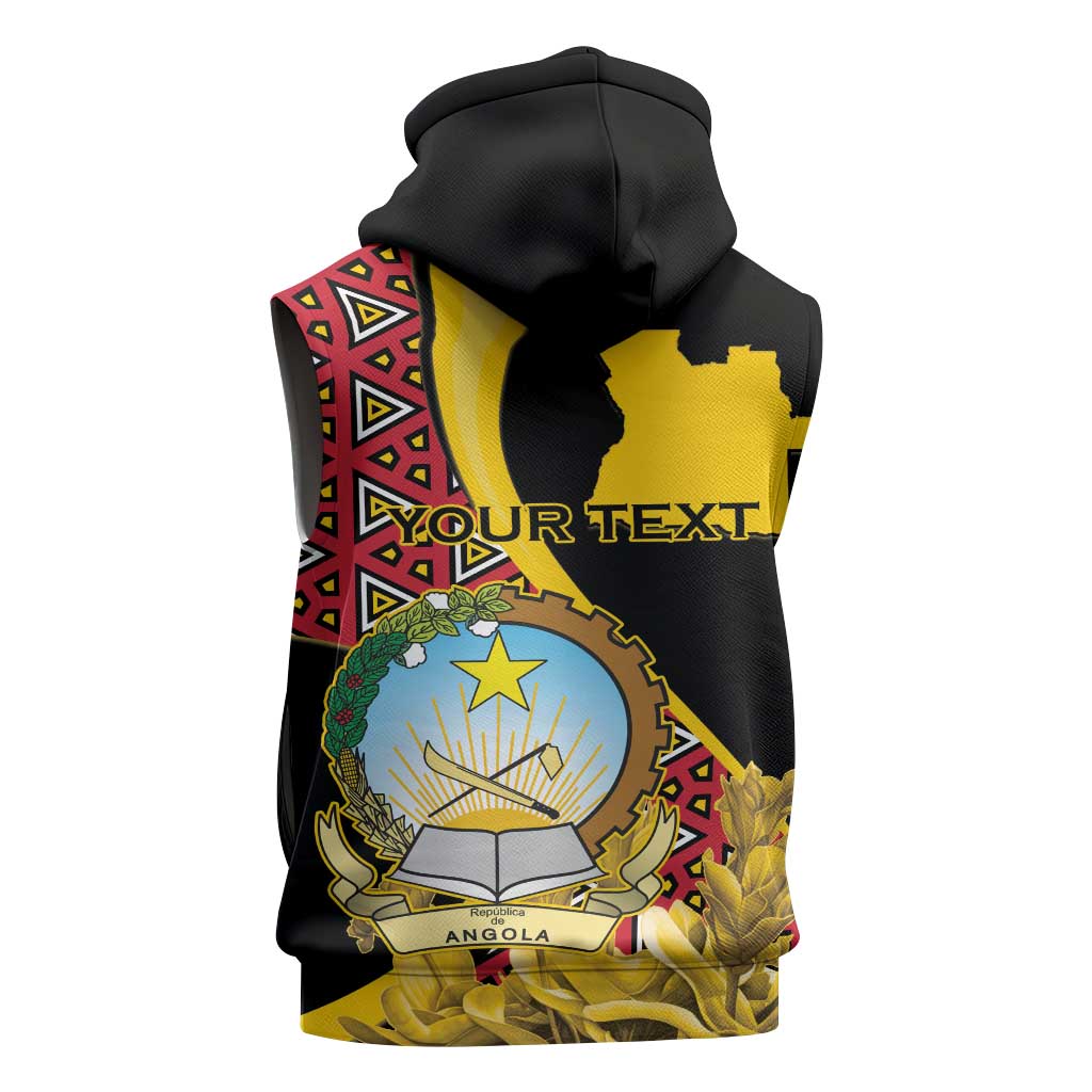 Personalized República de Angola Sleeveless Hoodie Coat Of Arms With Map - African Pride