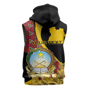 Personalized República de Angola Sleeveless Hoodie Coat Of Arms With Map - African Pride