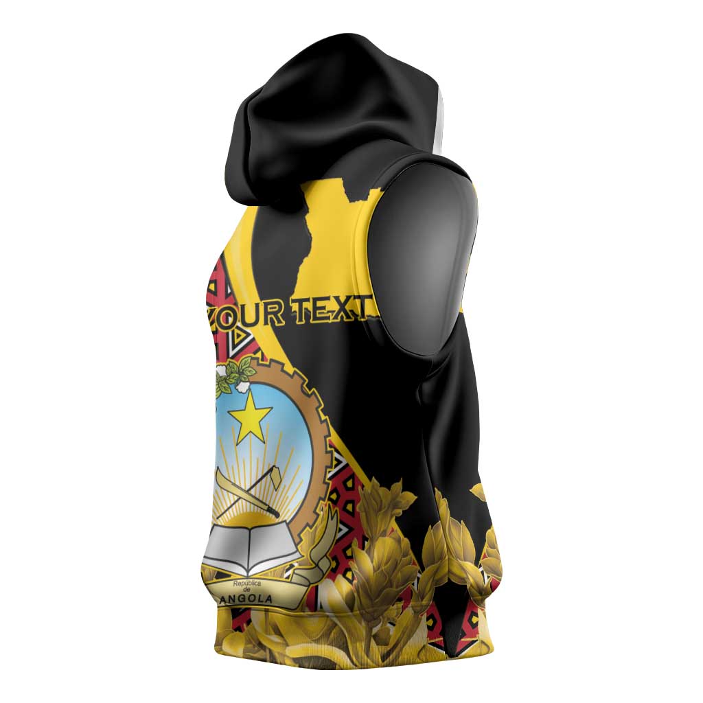Personalized República de Angola Sleeveless Hoodie Coat Of Arms With Map - African Pride