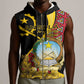 Personalized República de Angola Sleeveless Zip Hoodie Coat Of Arms With Map - African Pride
