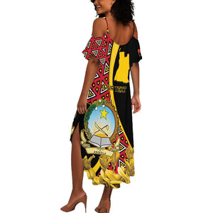 Personalized República de Angola Summer Maxi Dress Coat Of Arms With Map