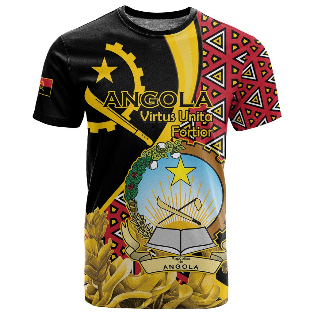 Personalized República de Angola T shirt Coat Of Arms With Map