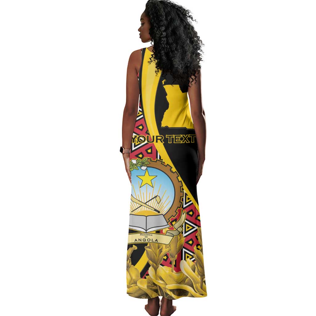 Personalized República de Angola Tank Maxi Dress Coat Of Arms With Map