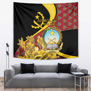 Personalized República de Angola Tapestry Coat Of Arms With Map