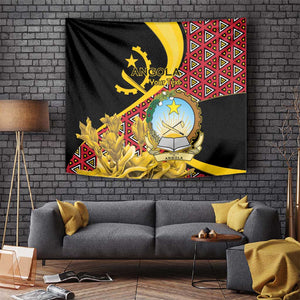 Personalized República de Angola Tapestry Coat Of Arms With Map
