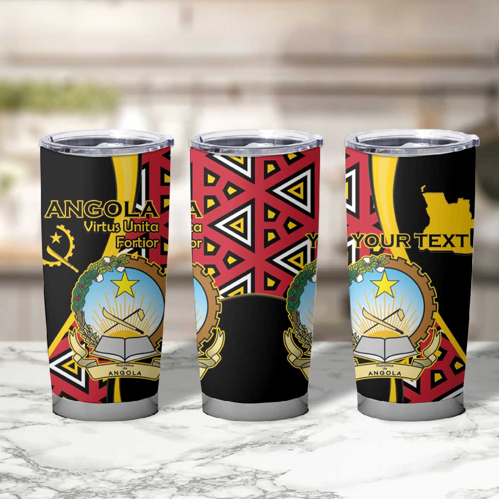 Personalized República de Angola Tumbler Cup Coat Of Arms With Map