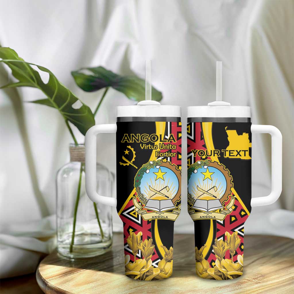 Personalized República de Angola Tumbler With Handle Coat Of Arms With Map