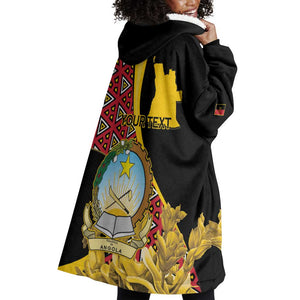 Personalized República de Angola Wearable Blanket Hoodie Coat Of Arms With Map