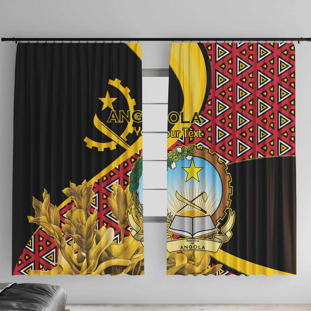 Personalized República de Angola Window Curtain Coat Of Arms With Map