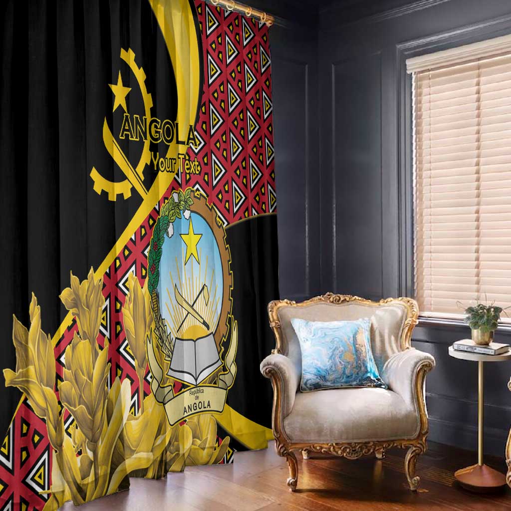 Personalized República de Angola Window Curtain Coat Of Arms With Map