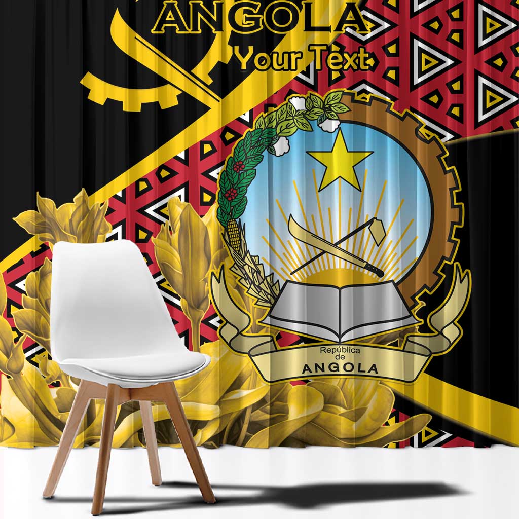 Personalized República de Angola Window Curtain Coat Of Arms With Map