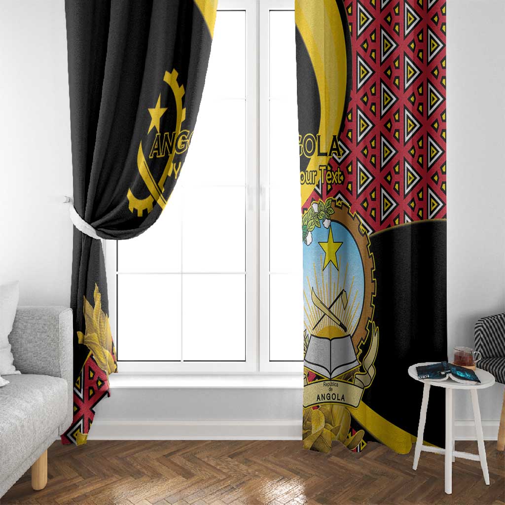 Personalized República de Angola Window Curtain Coat Of Arms With Map