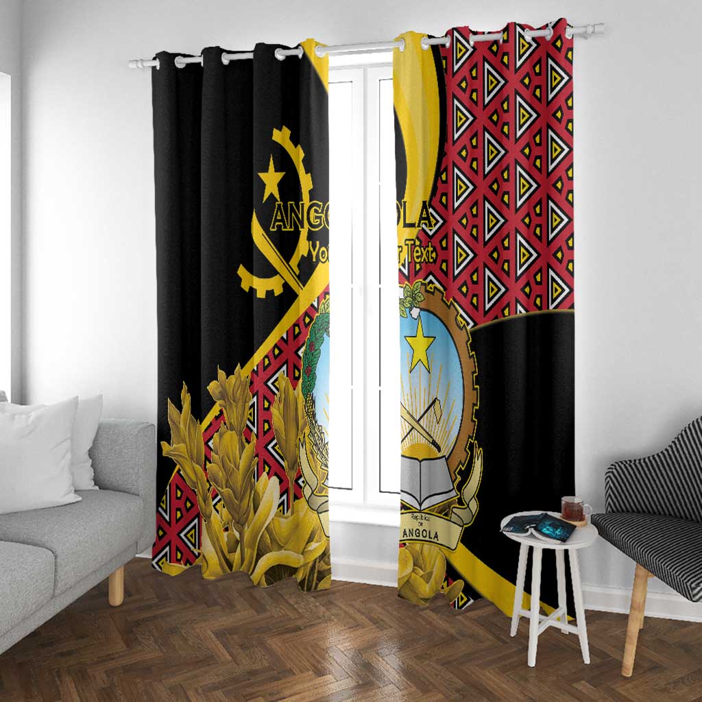 Personalized República de Angola Window Curtain Coat Of Arms With Map