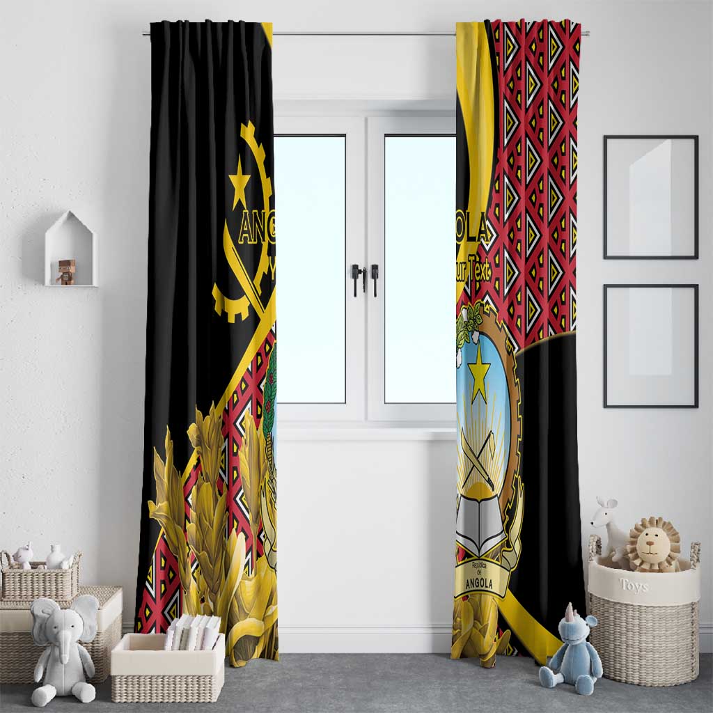 Personalized República de Angola Window Curtain Coat Of Arms With Map