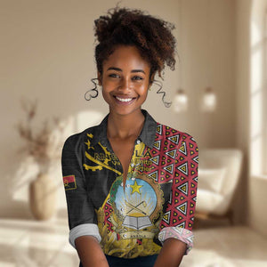 Personalized República de Angola Women Casual Shirt Coat Of Arms With Map