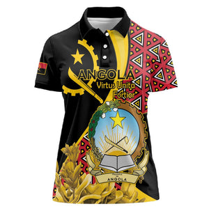 Personalized República de Angola Women Polo Shirt Coat Of Arms With Map