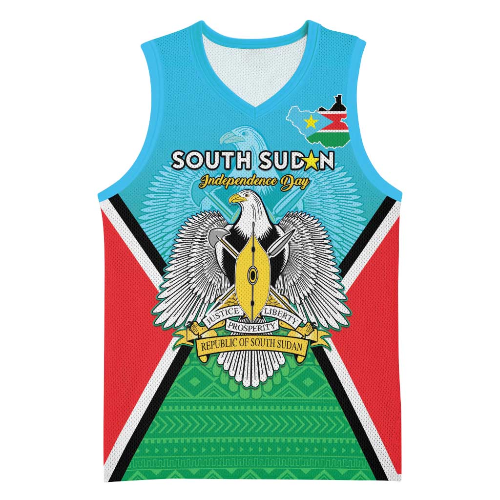 Personalised South Sudan Basketball Jersey Coat Of Arms - Happy Independence Day - African Pride