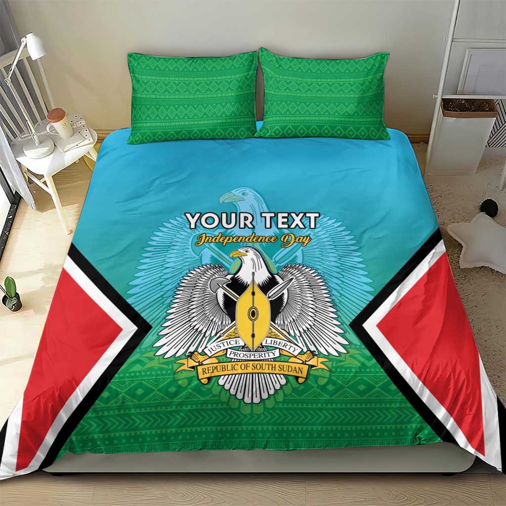 Personalised South Sudan Bedding Set Coat Of Arms - Happy Independence Day