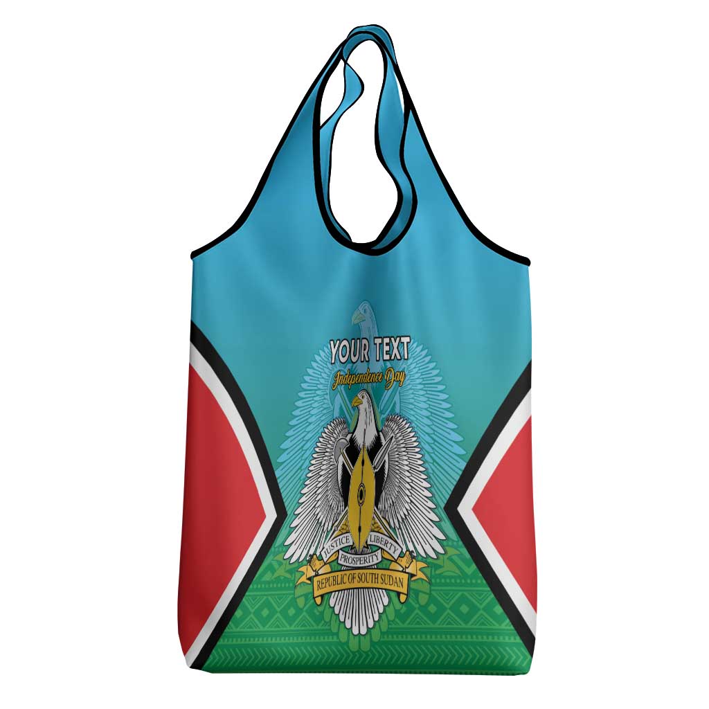 Personalised South Sudan Grocery Bag Coat Of Arms - Happy Independence Day