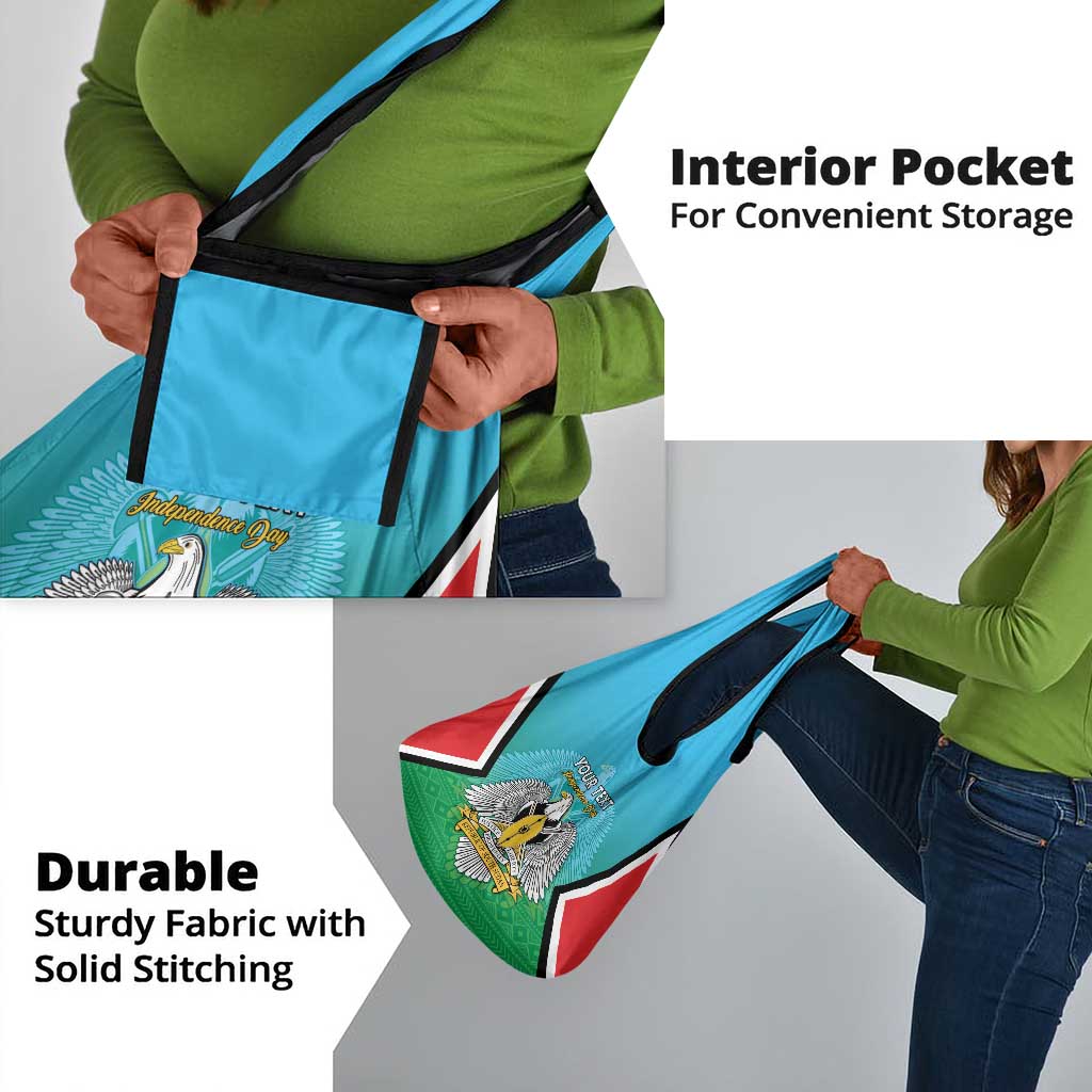 Personalised South Sudan Grocery Bag Coat Of Arms - Happy Independence Day