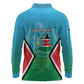 Personalised South Sudan Long Sleeve Polo Shirt Coat Of Arms - Happy Independence Day