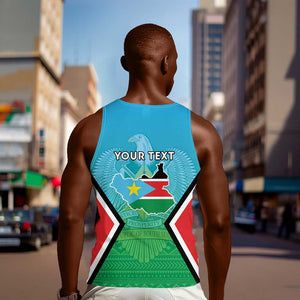 Personalised South Sudan Men Tank Top Coat Of Arms - Happy Independence Day