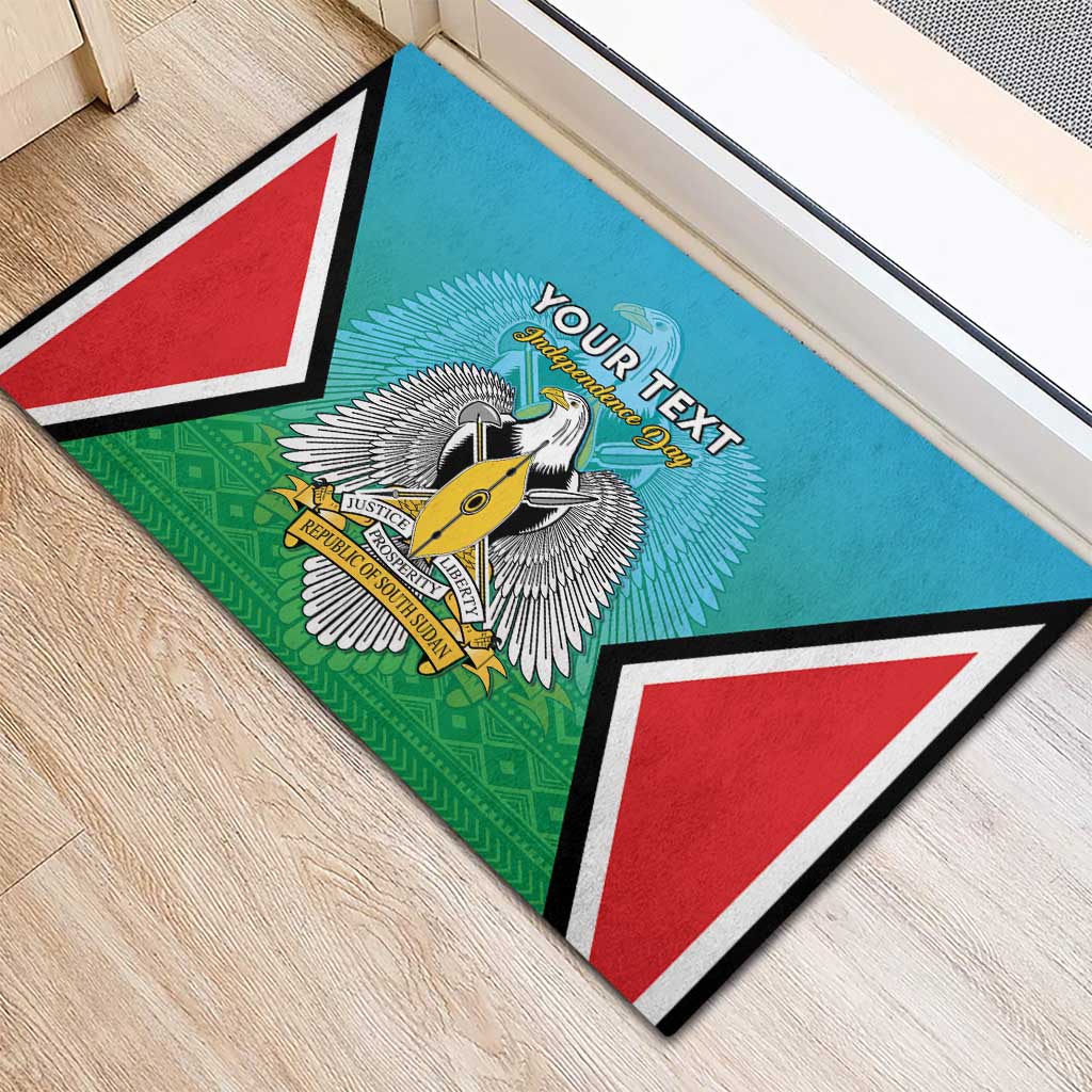 Personalised South Sudan Rubber Doormat Coat Of Arms - Happy Independence Day