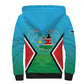 Personalised South Sudan Sherpa Hoodie Coat Of Arms - Happy Independence Day