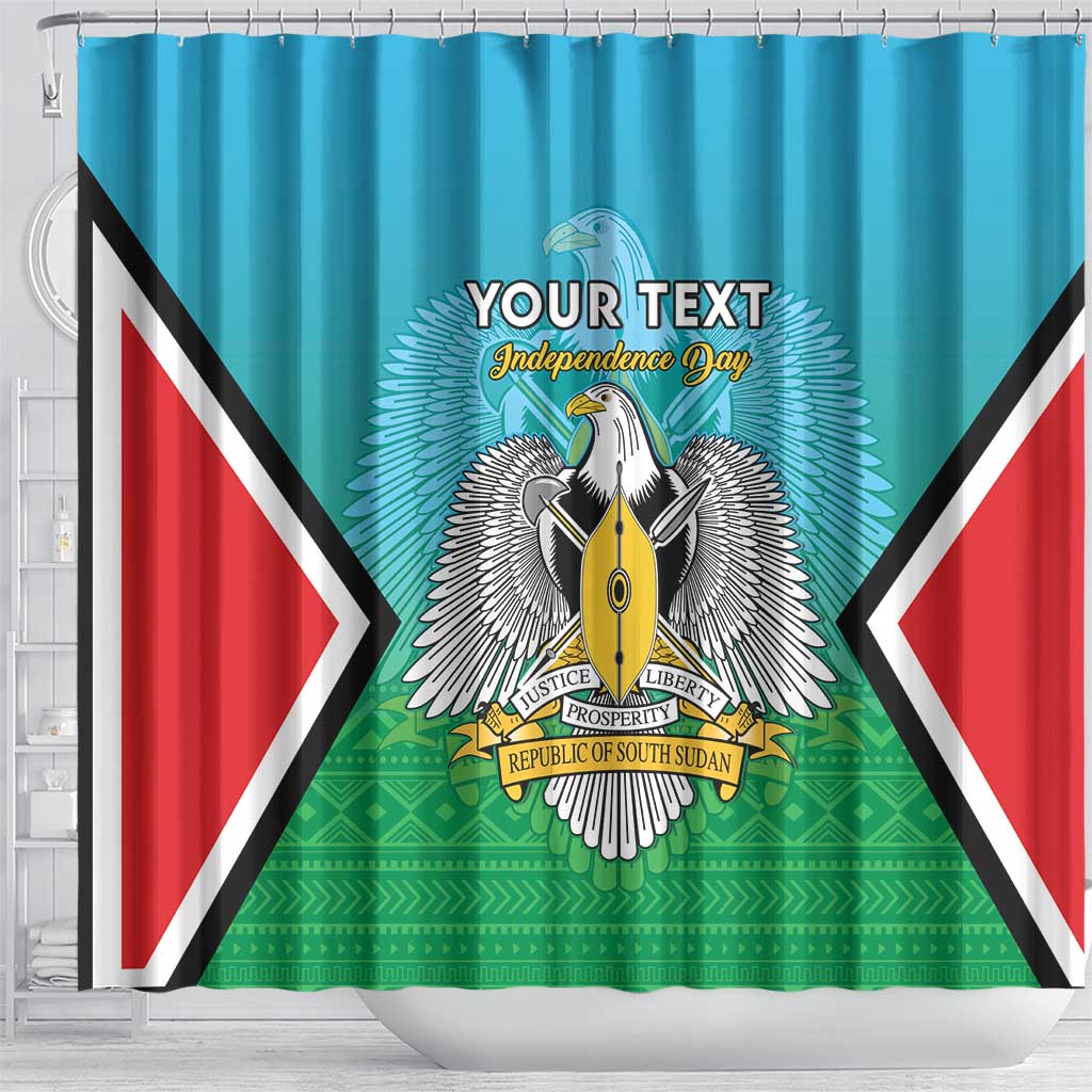 Personalised South Sudan Shower Curtain Coat Of Arms - Happy Independence Day