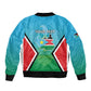Personalised South Sudan Sleeve Zip Bomber Jacket Coat Of Arms - Happy Independence Day