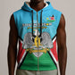 Personalised South Sudan Sleeveless Zip Hoodie Coat Of Arms - Happy Independence Day - African Pride
