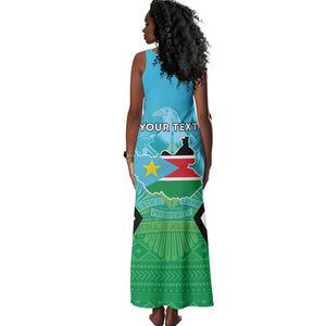 Personalised South Sudan Tank Maxi Dress Coat Of Arms - Happy Independence Day