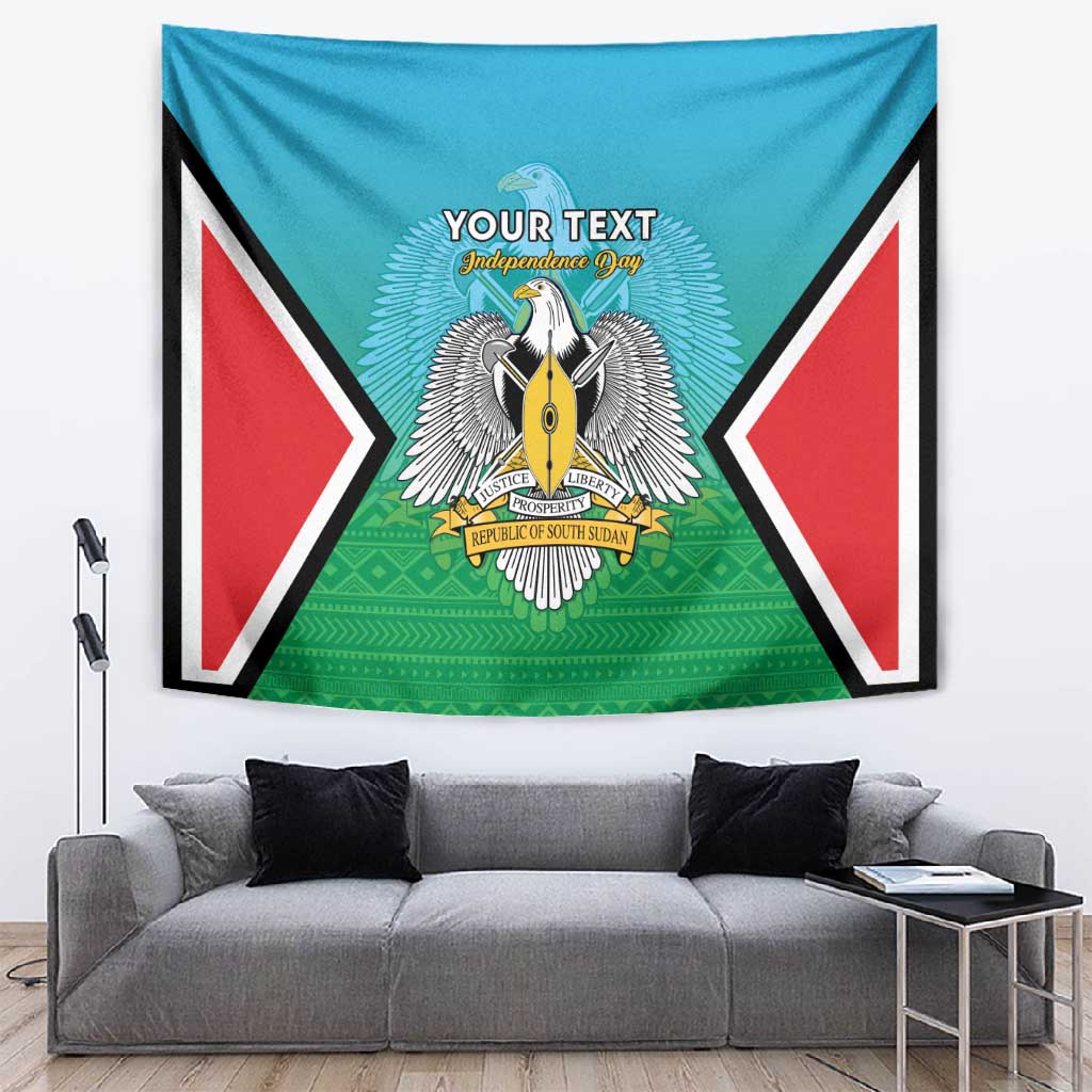 Personalised South Sudan Tapestry Coat Of Arms - Happy Independence Day