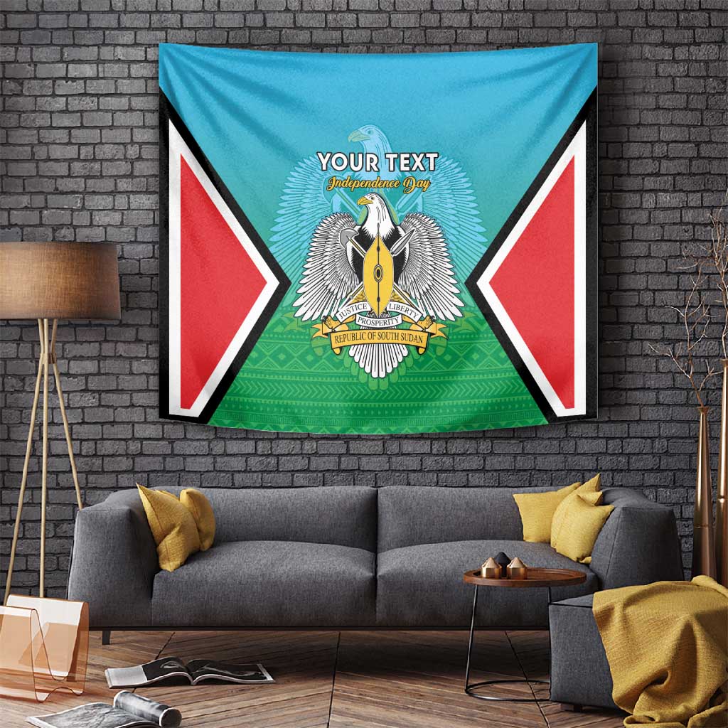 Personalised South Sudan Tapestry Coat Of Arms - Happy Independence Day