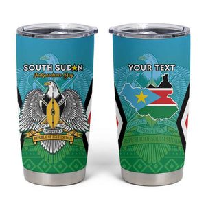 Personalised South Sudan Tumbler Cup Coat Of Arms - Happy Independence Day
