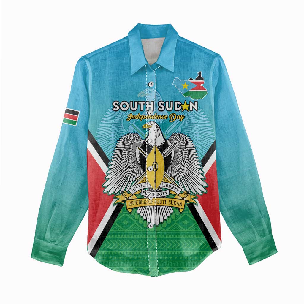 Personalised South Sudan Women Casual Shirt Coat Of Arms - Happy Independence Day LT15