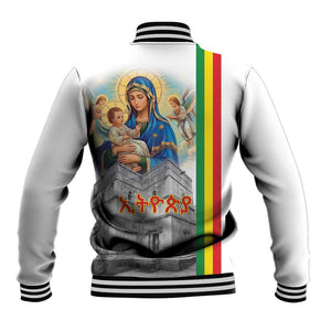 Melkam Gena Ethiopia Baseball Jacket Saint Mary Lalibela Churches