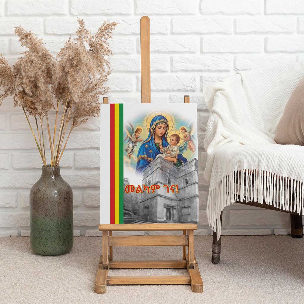 Melkam Gena Ethiopia Canvas Wall Art Saint Mary Lalibela Churches