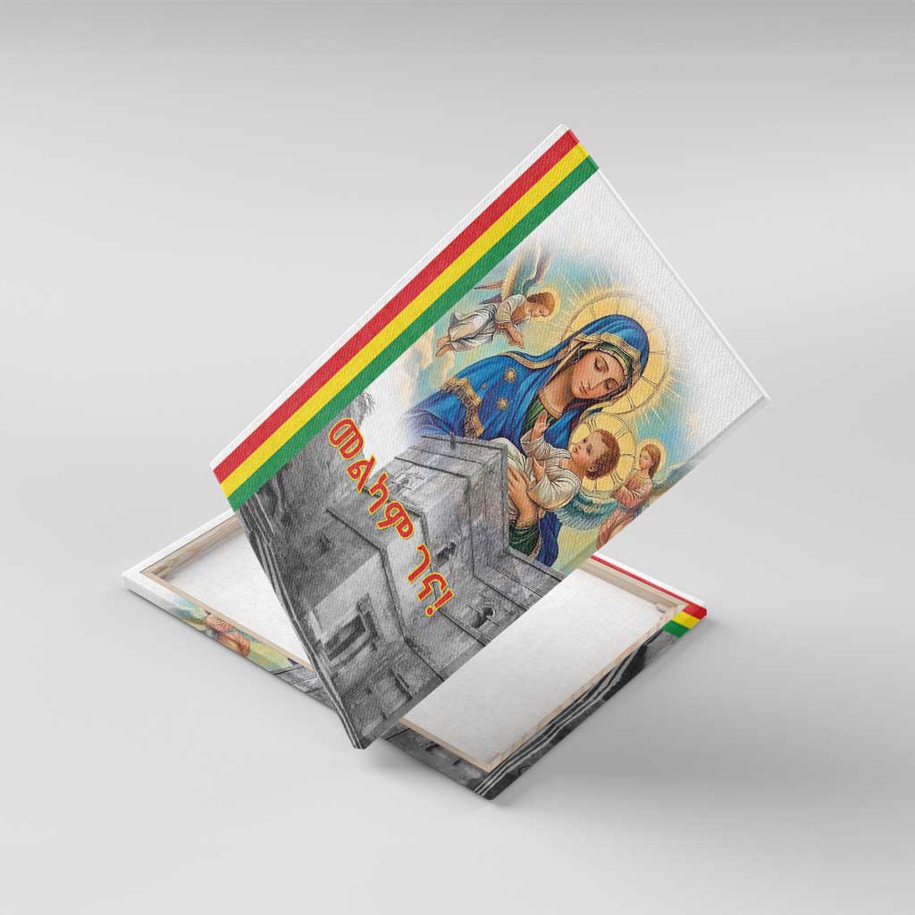 Melkam Gena Ethiopia Canvas Wall Art Saint Mary Lalibela Churches