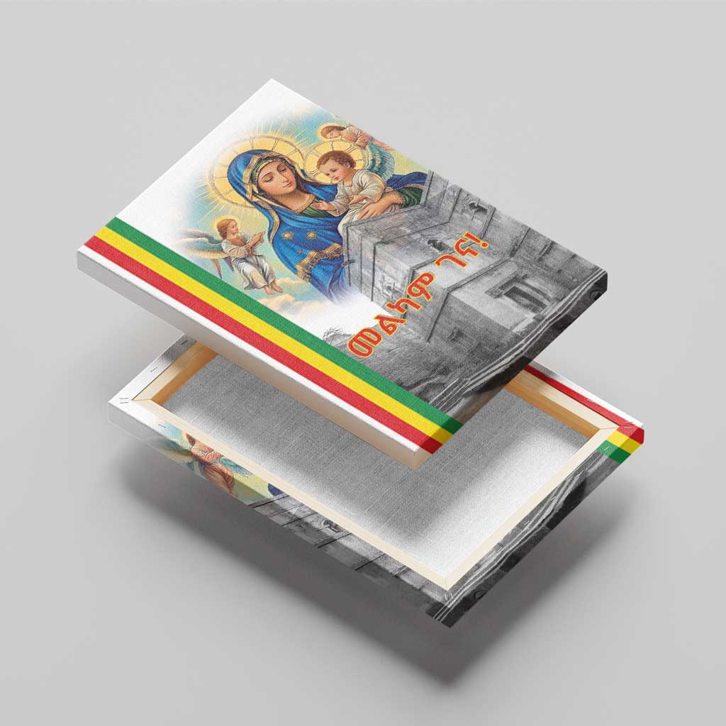 Melkam Gena Ethiopia Canvas Wall Art Saint Mary Lalibela Churches