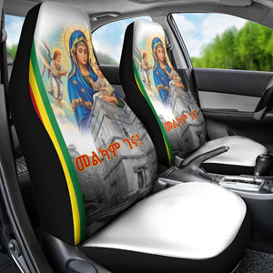 Melkam Gena Ethiopia Car Seat Cover Saint Mary Lalibela Churches