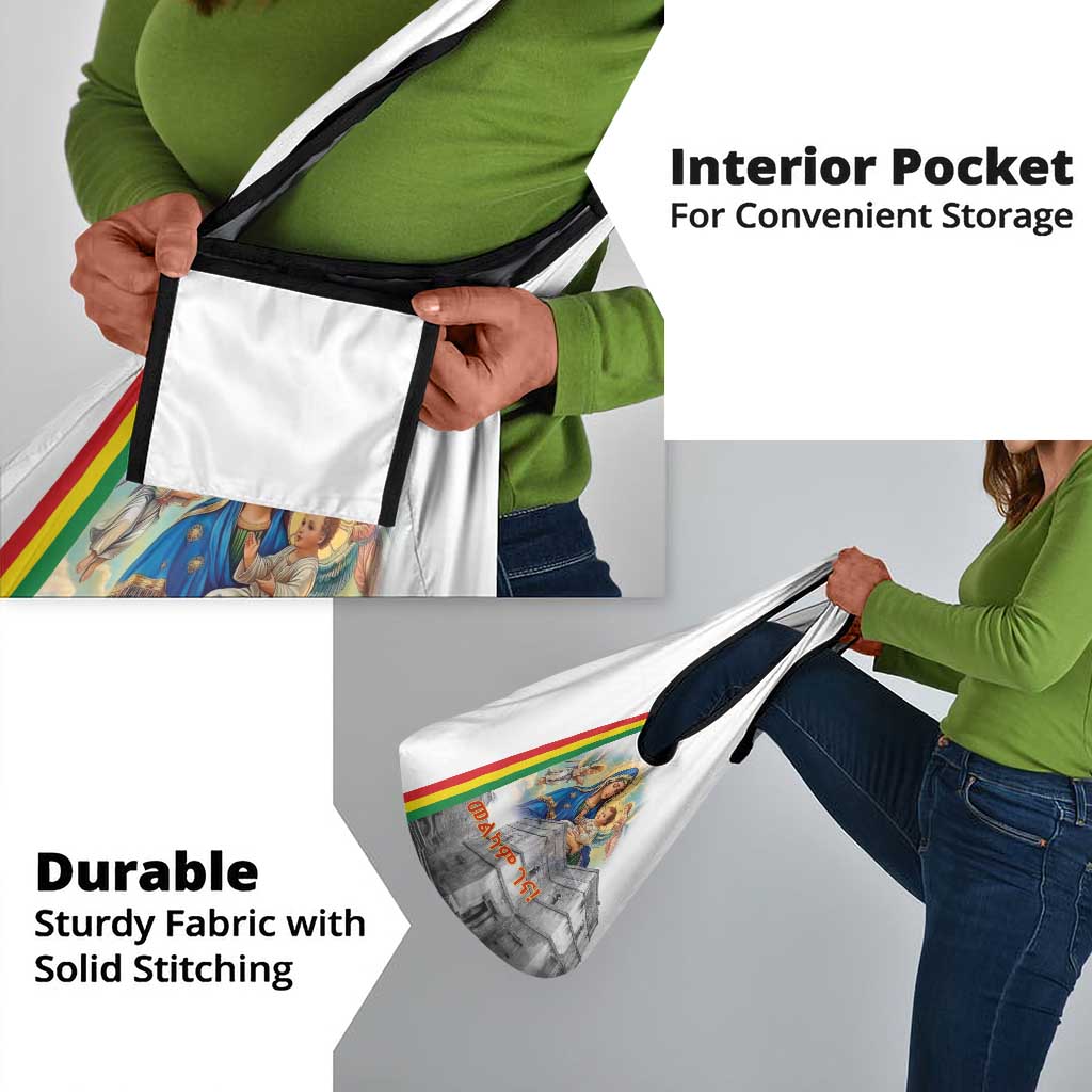 Melkam Gena Ethiopia Grocery Bag Saint Mary Lalibela Churches