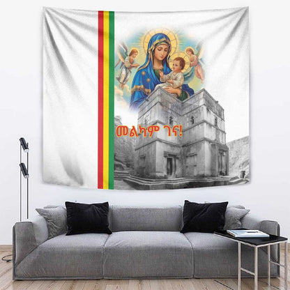 Melkam Gena Ethiopia Tapestry Saint Mary Lalibela Churches