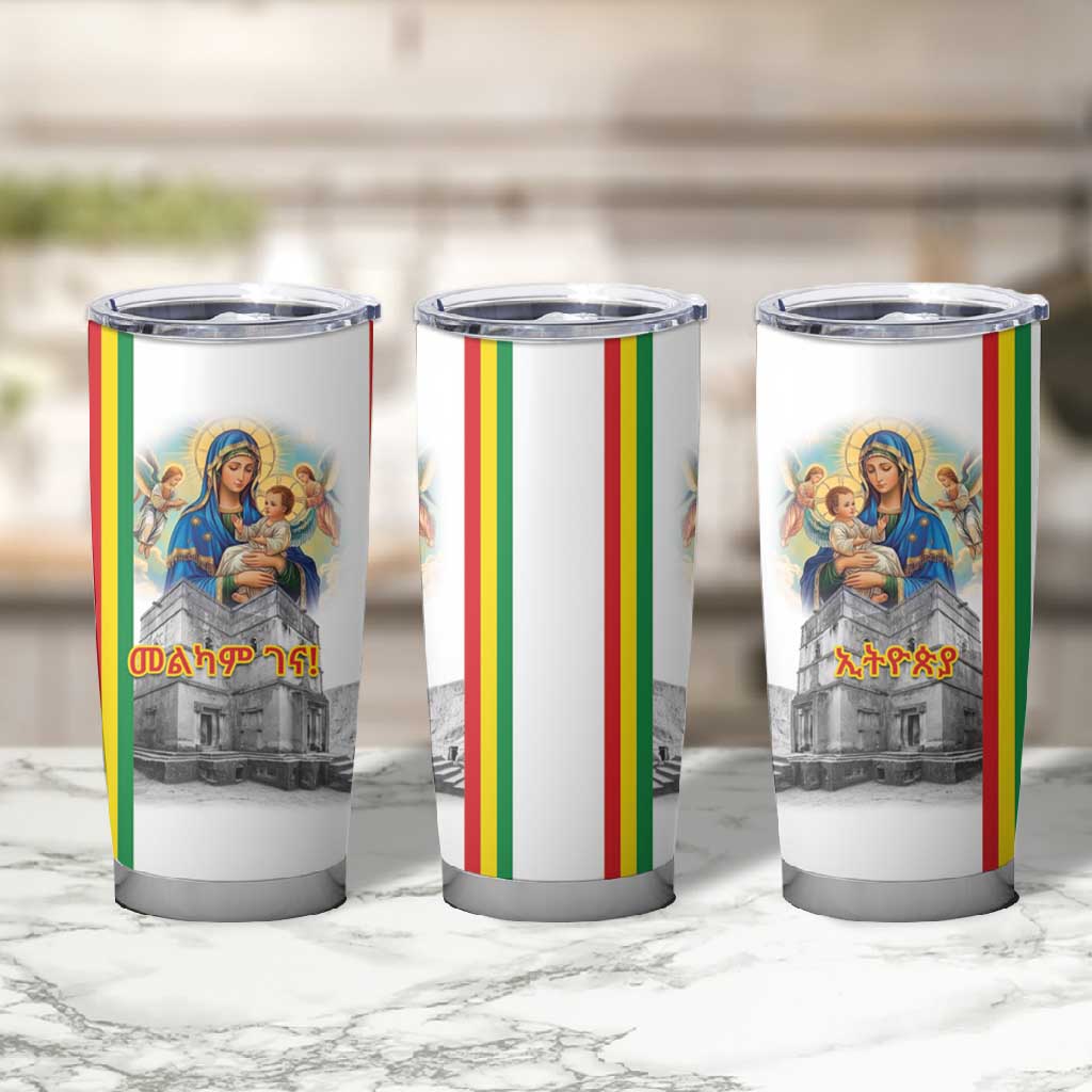 Melkam Gena Ethiopia Tumbler Cup Saint Mary Lalibela Churches