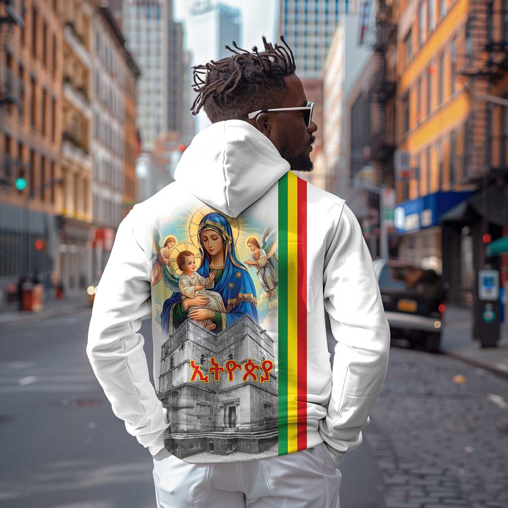 Melkam Gena Ethiopia Zip Hoodie Saint Mary Lalibela Churches